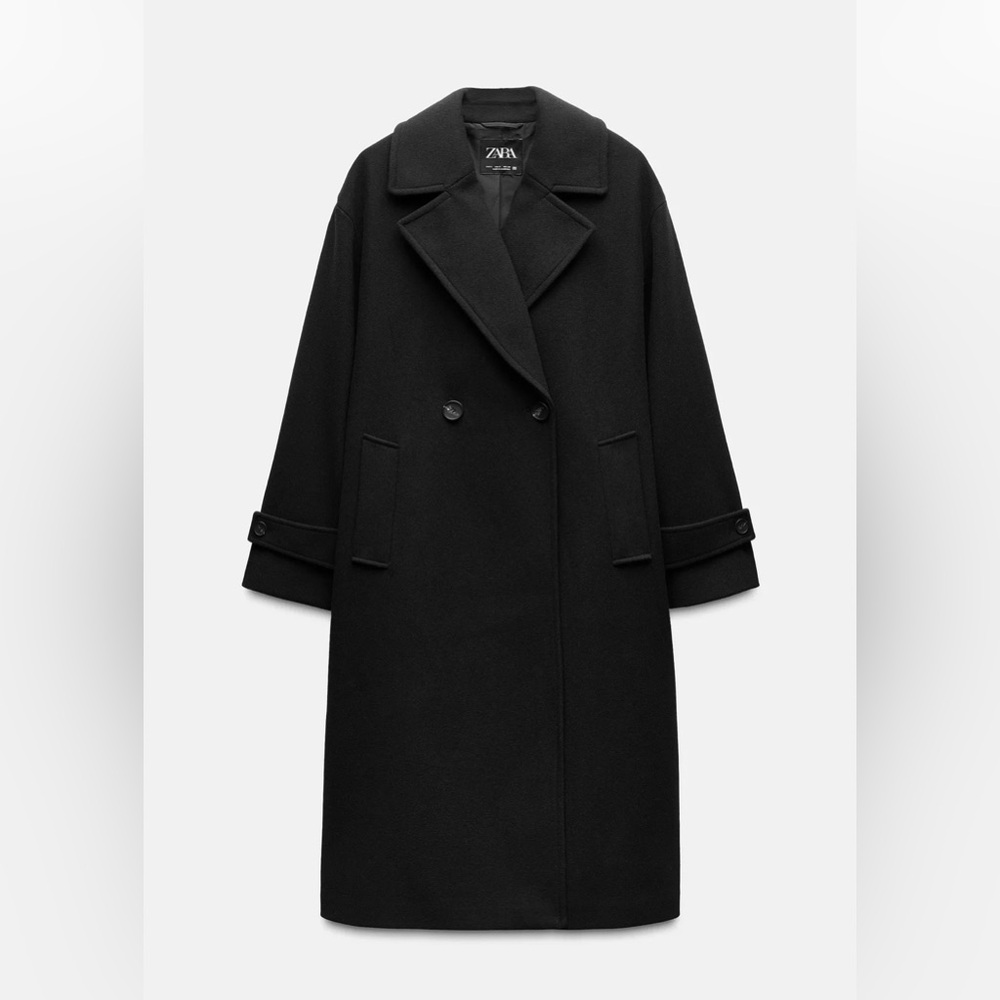 EUC Zara Soft Oversized Coat XS Black